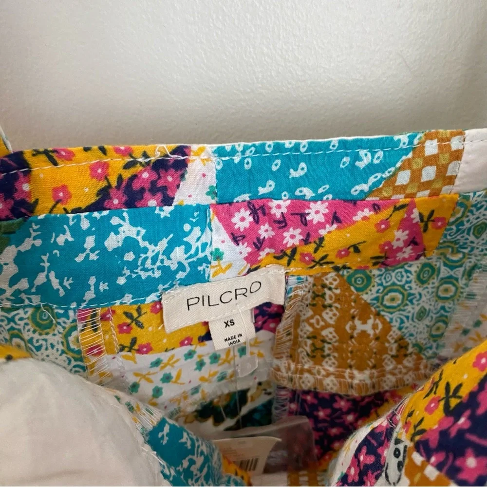 Pilcro Anthropologie Patchwork Cami Tank Top XS Boho Quilted Cottagecore Hippie - Picture 4 of 14